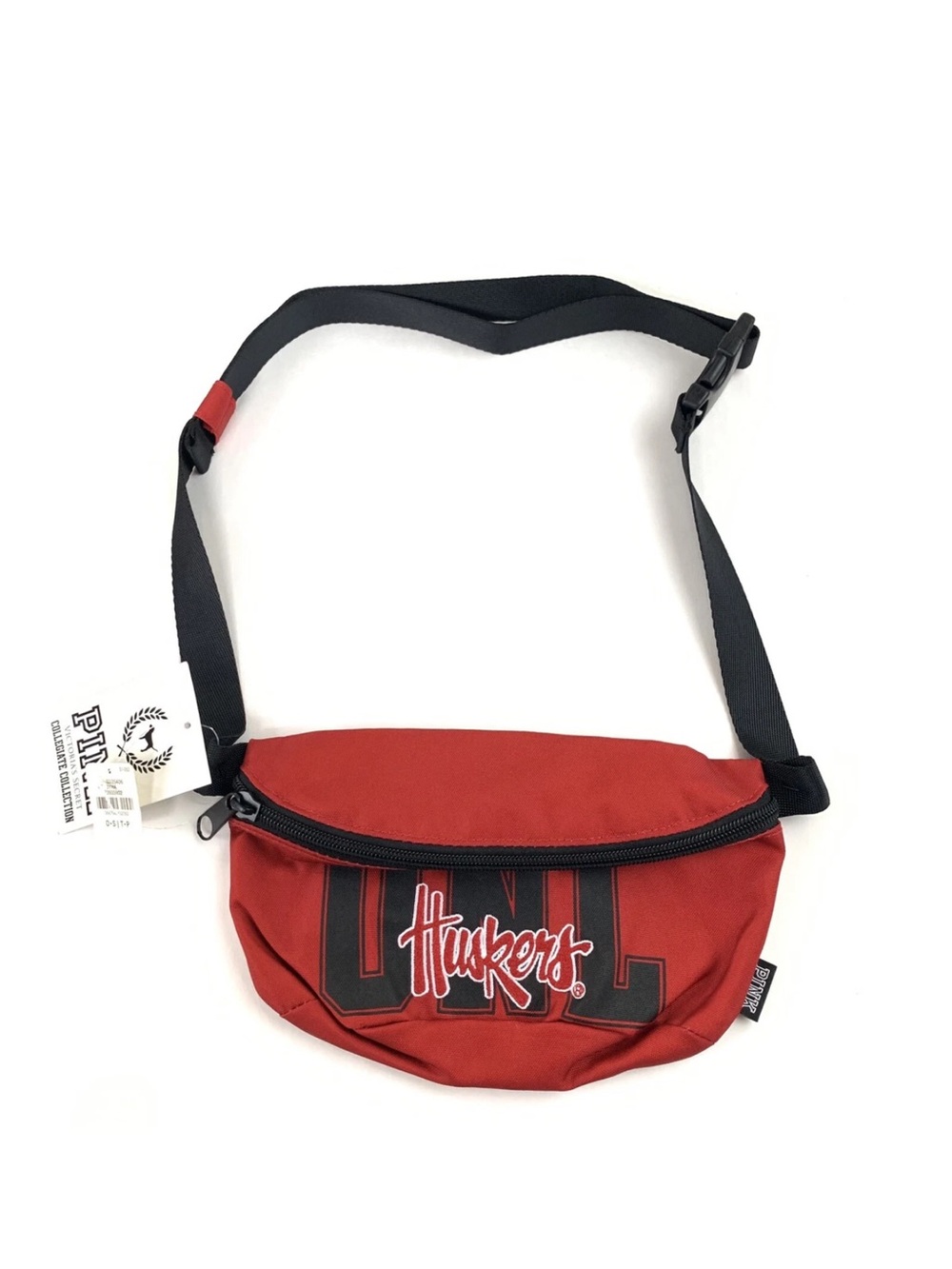 NEW NWT PINK Victorias Secret Fanny Pack University Nebraska Huskers Black Red S